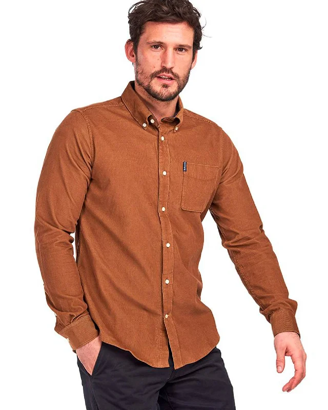 Barbour Cord 2 Cordoroy Button Down Collar Tailored Button Up Shirt In Sandstone