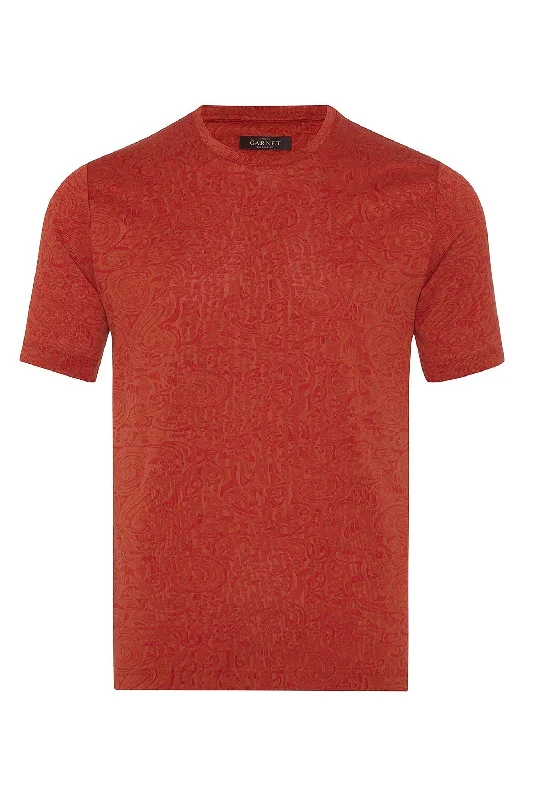 Jacquard Crew Neck T-Shirt In Rustic