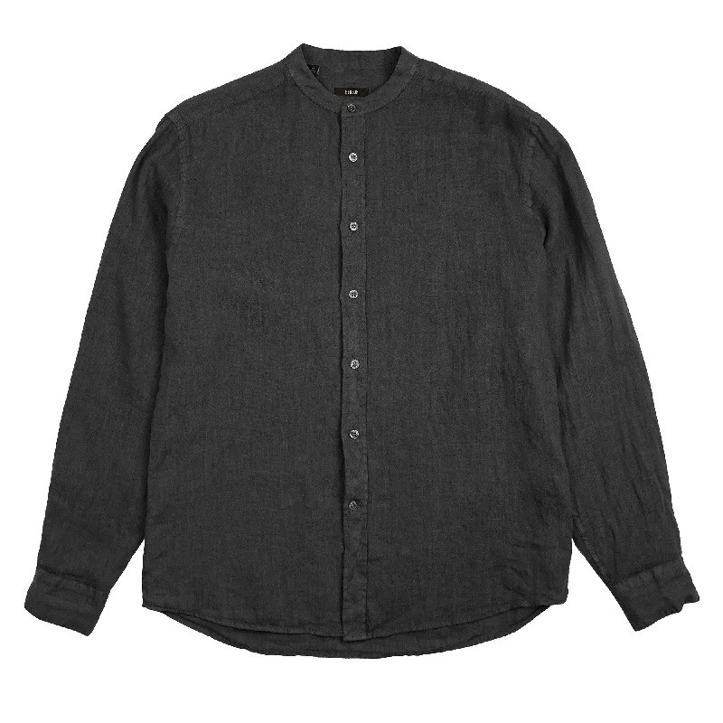 Palm Desert Black Linen Button Up